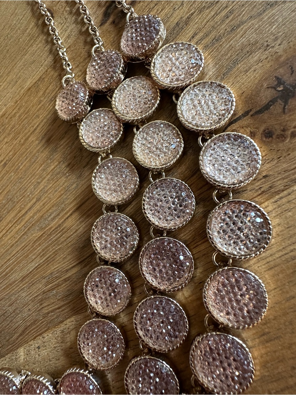 Aldo Rose Gold-Tone Rhinestone Disc Necklace & Hoop Bracelets Set - Picture 5 of 9